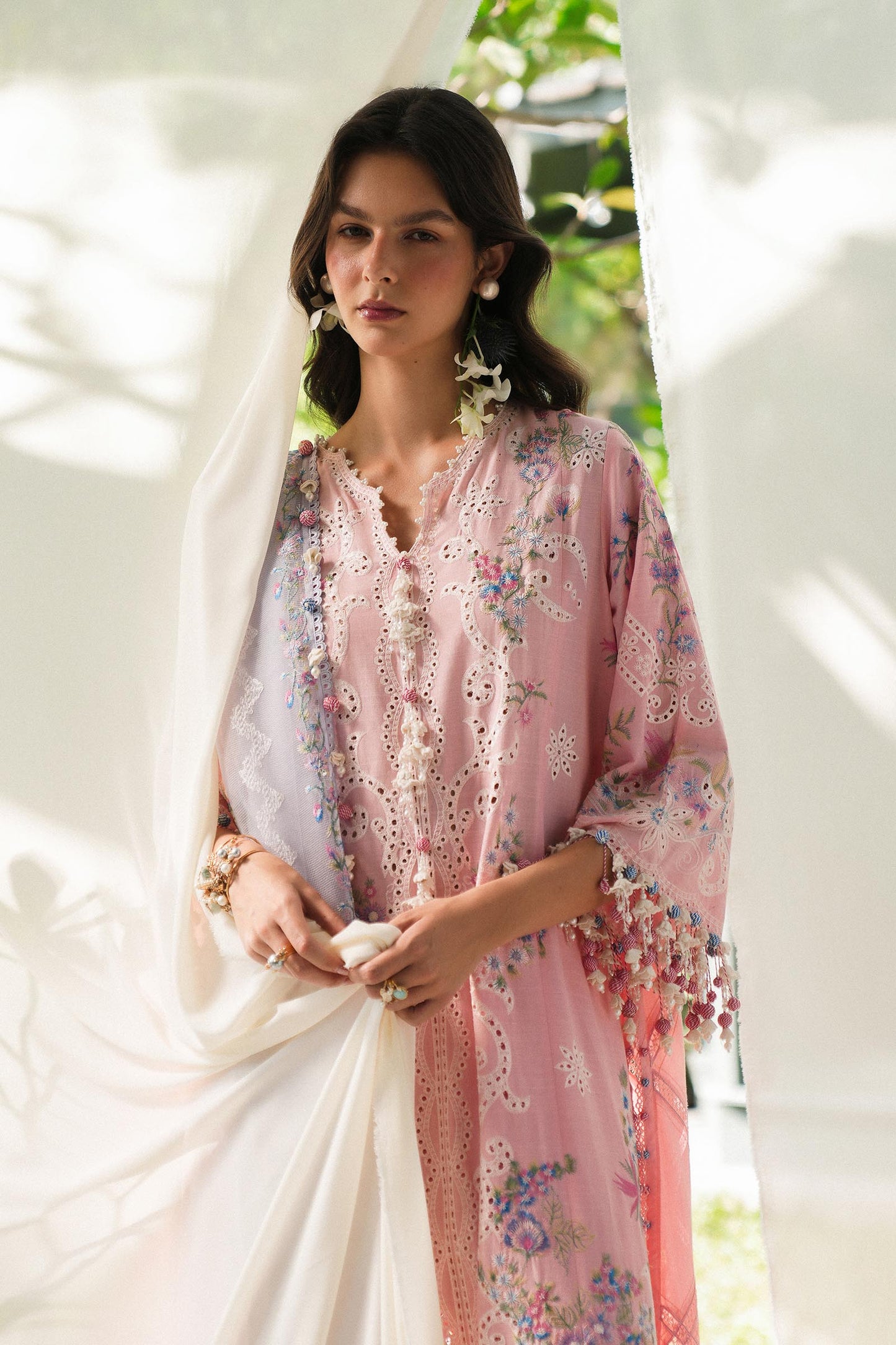 Unstitched Lawn 3 Piece Suit - Light Pink