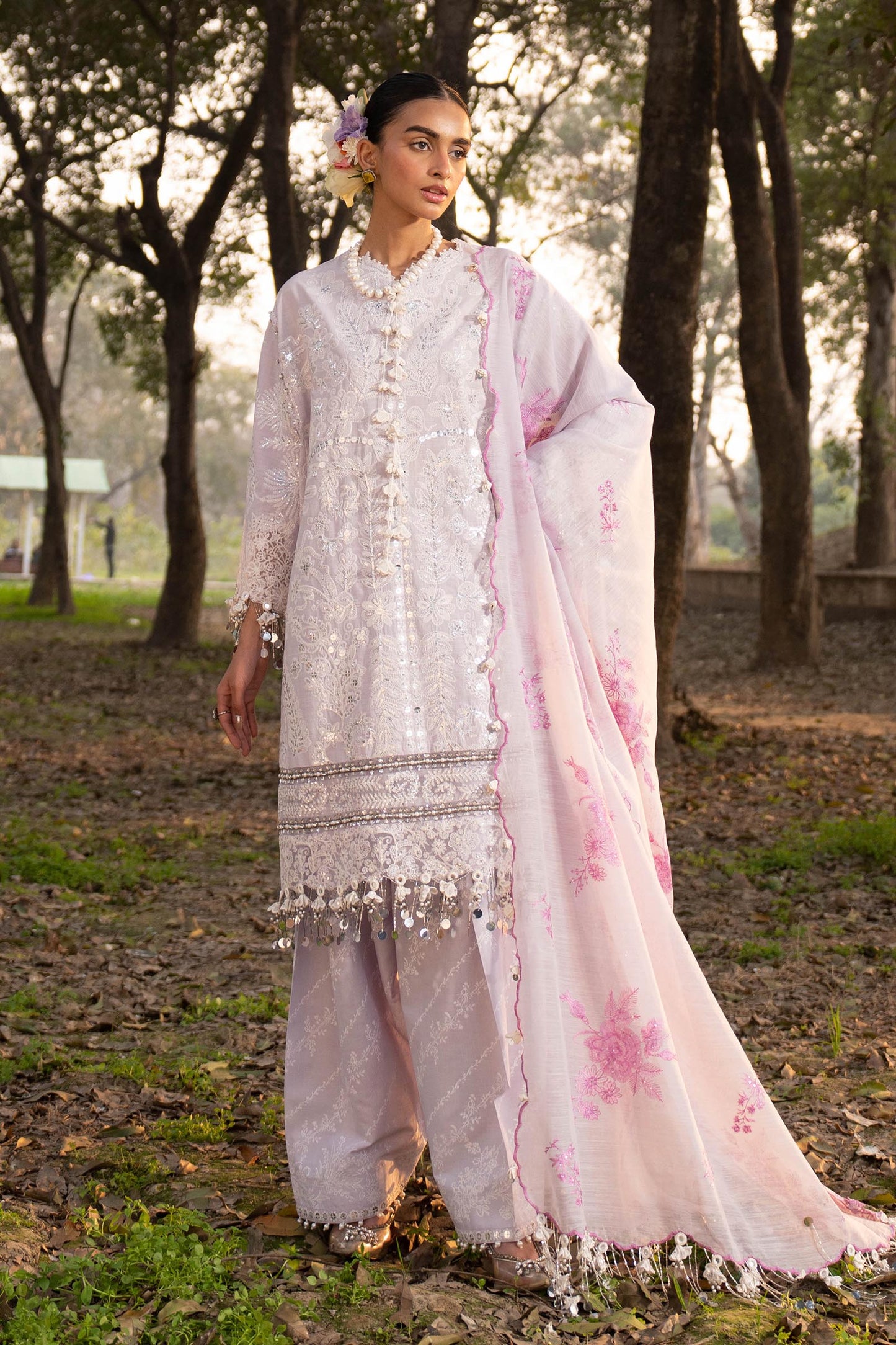 Unstitched Lawn 3 Piece Suit - Pink