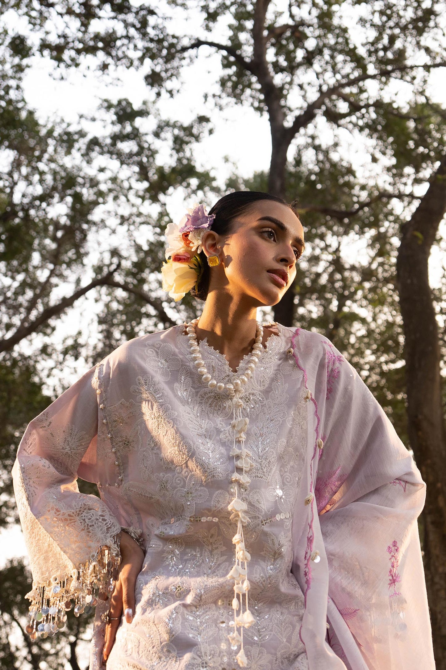 Unstitched Lawn 3 Piece Suit - Pink