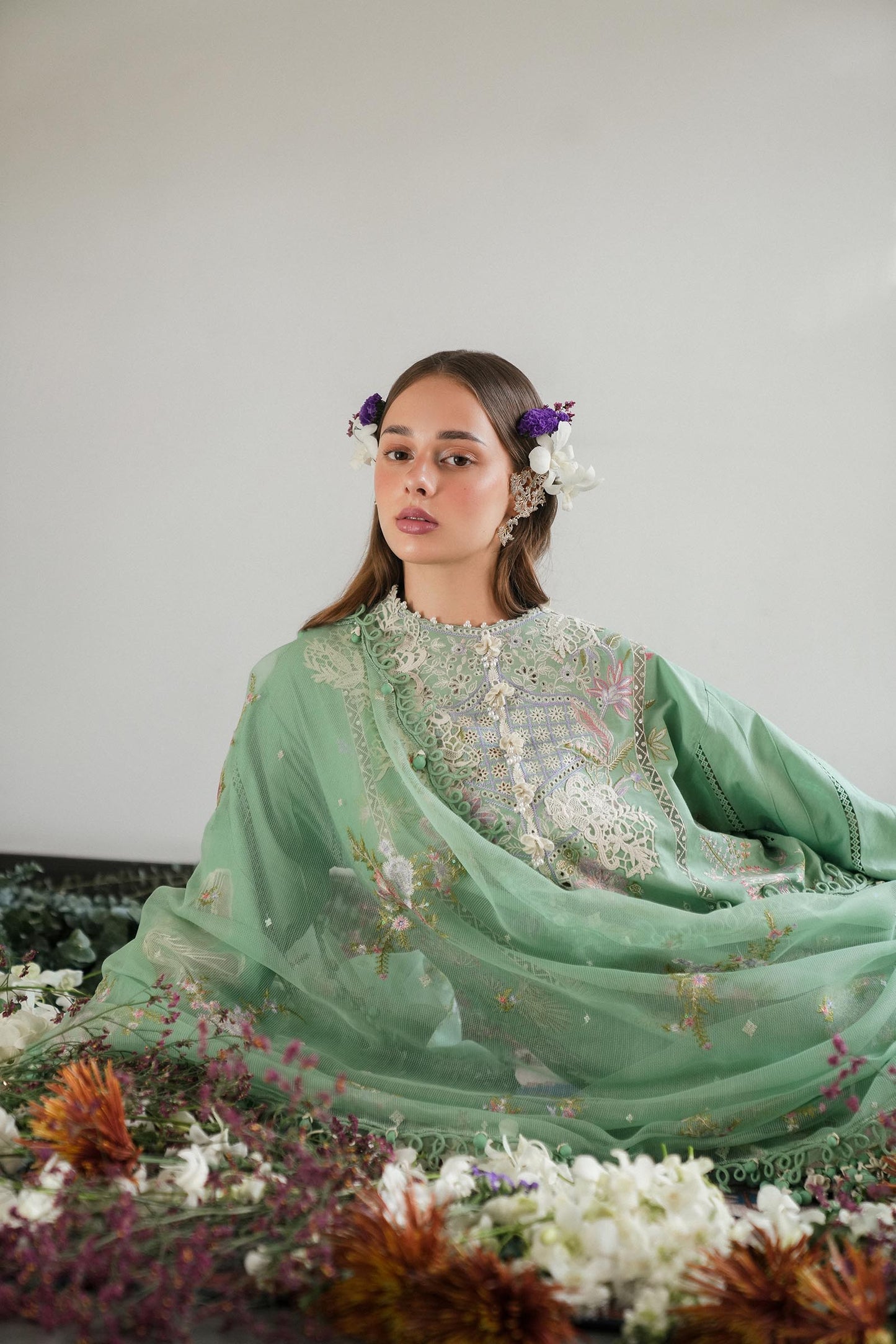 Unstitched Lawn 3 Piece Suit - Pista Green