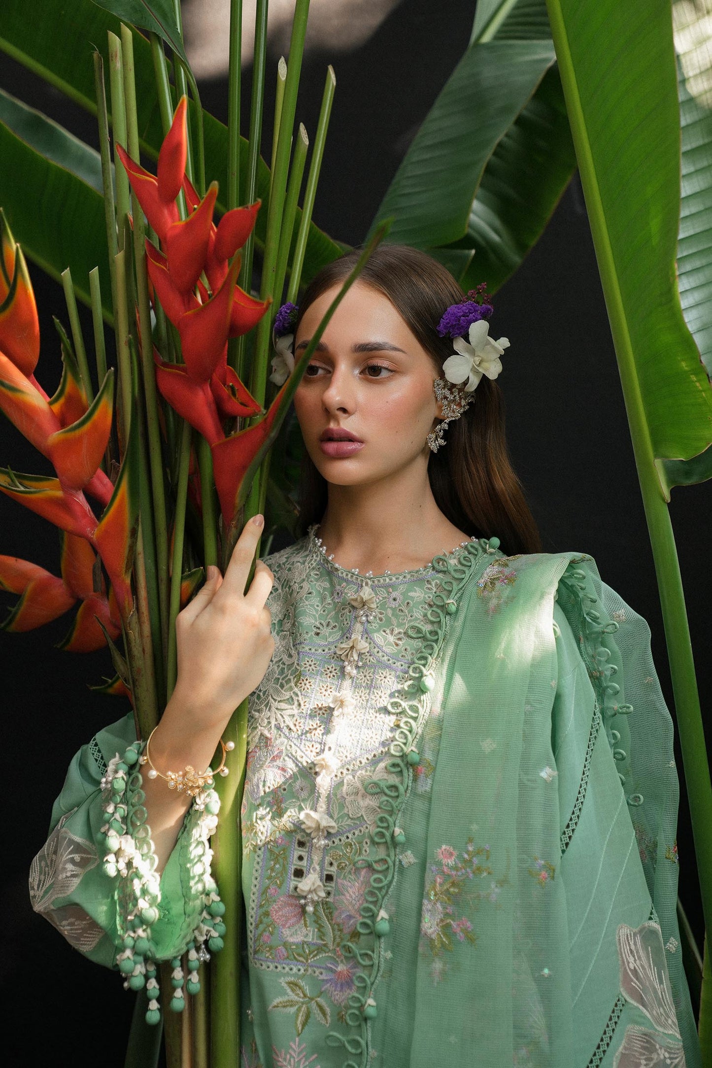 Unstitched Lawn 3 Piece Suit - Pista Green