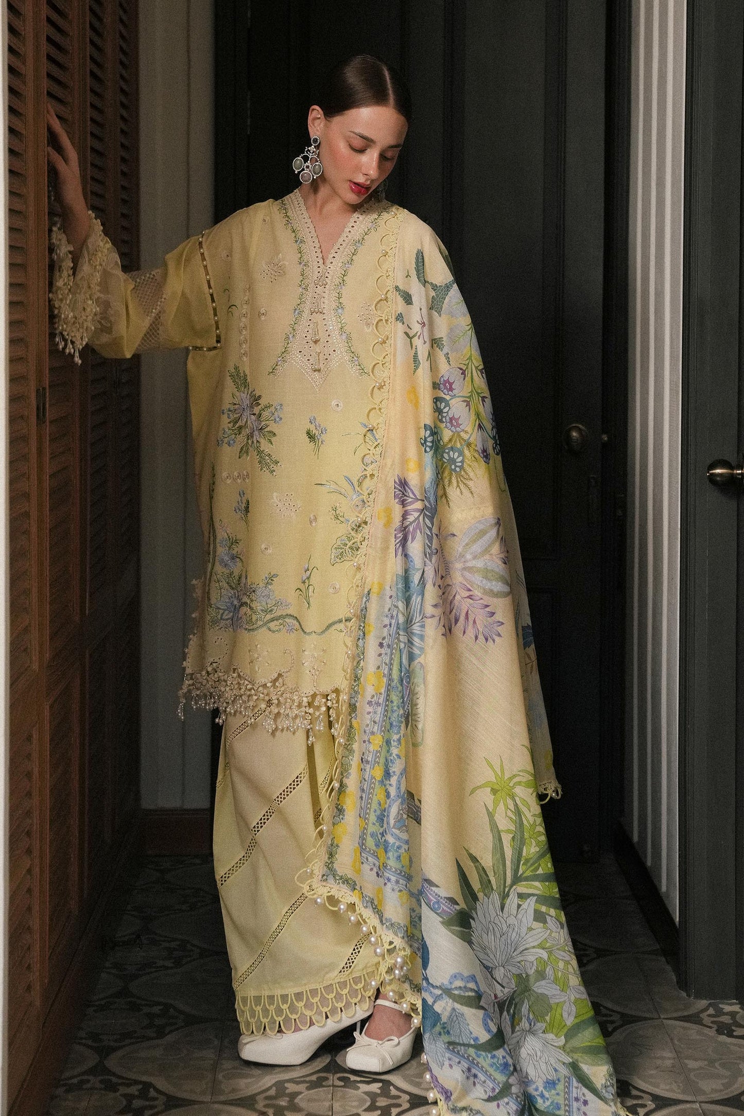 Unstitched Lawn 3 Piece Suit - Yellow
