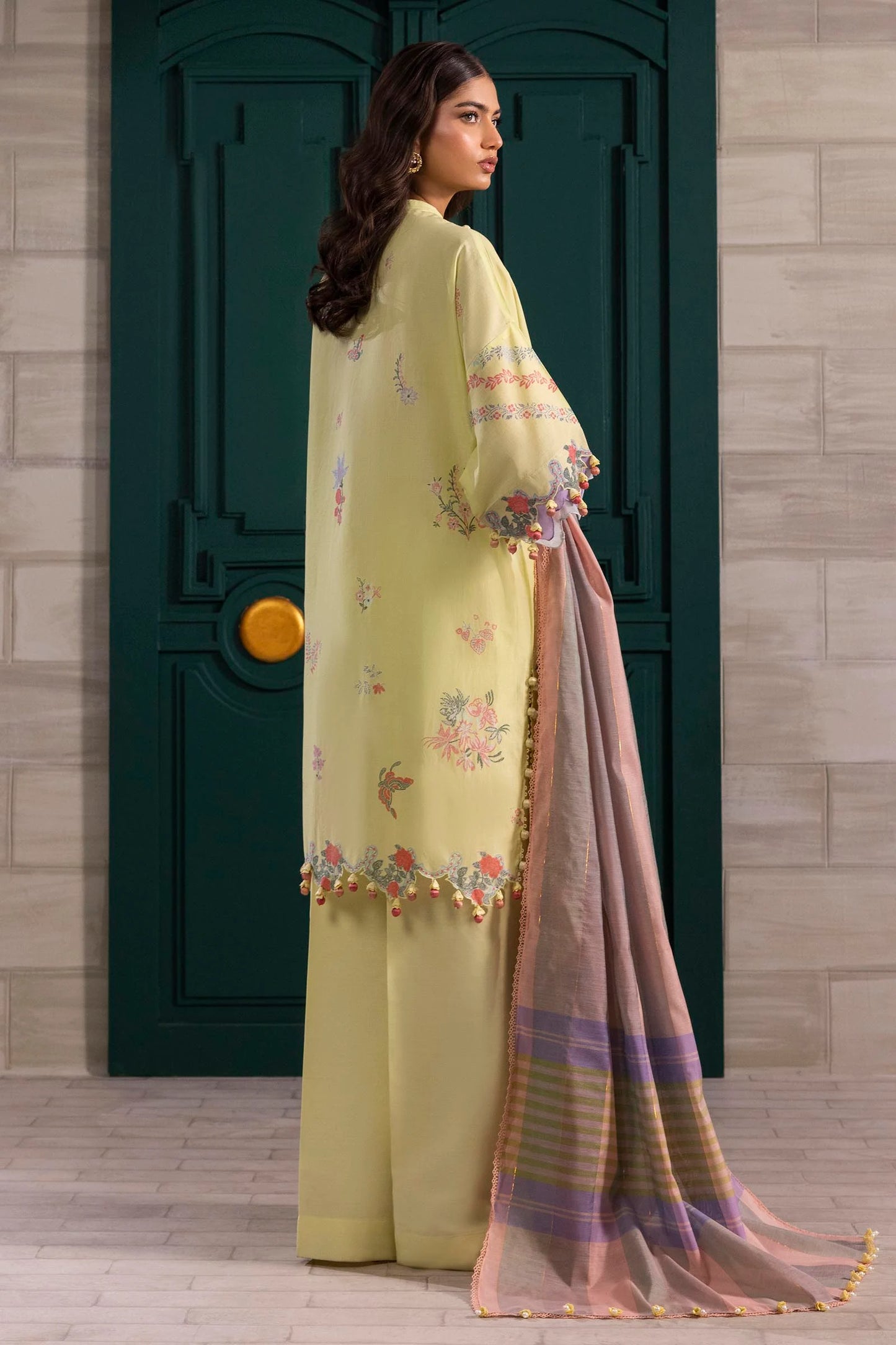 Unstitched 3 Piece Lawn Suit - Yellow