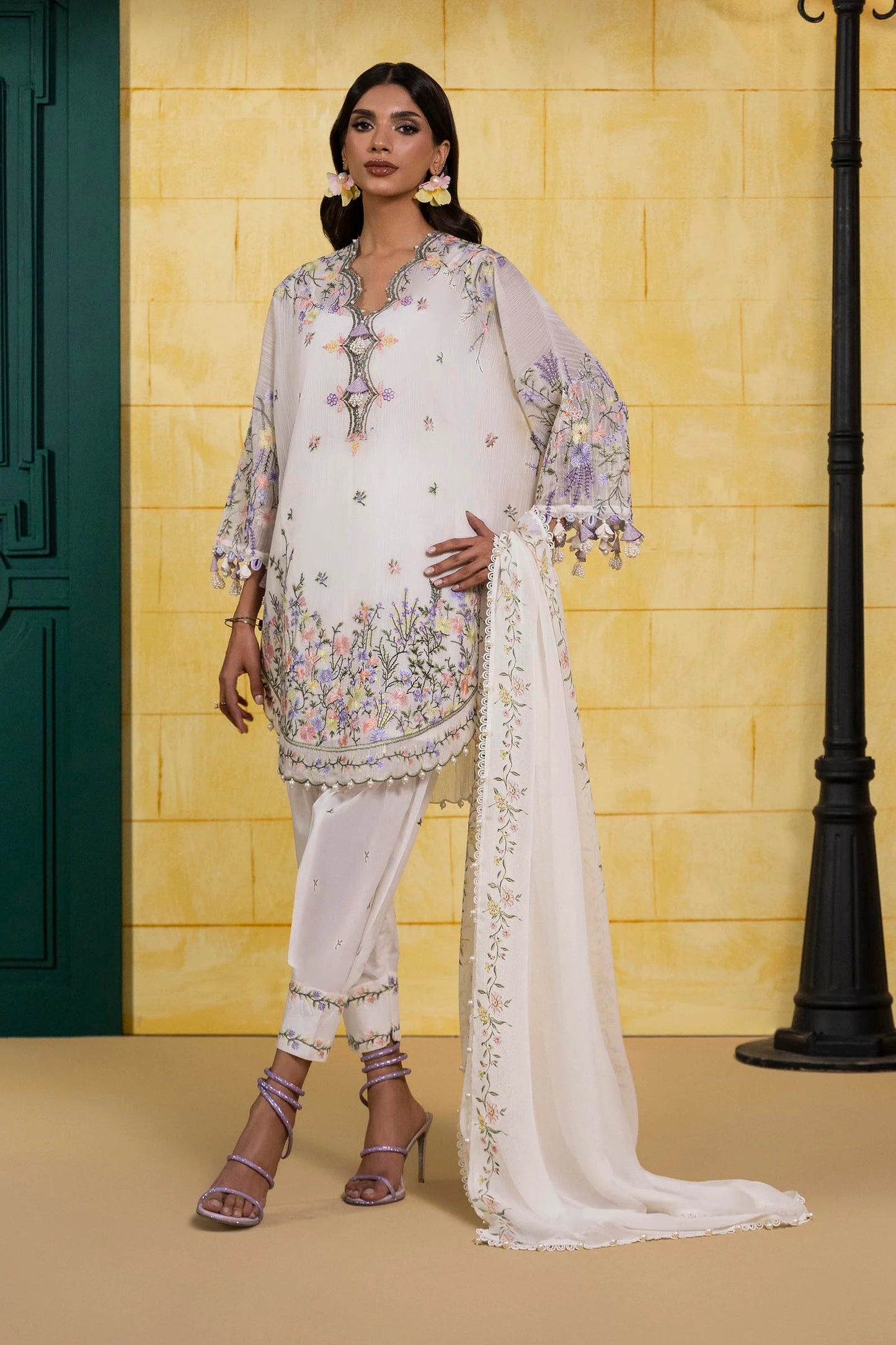Unstitched 3 Piece Lawn Suit - White