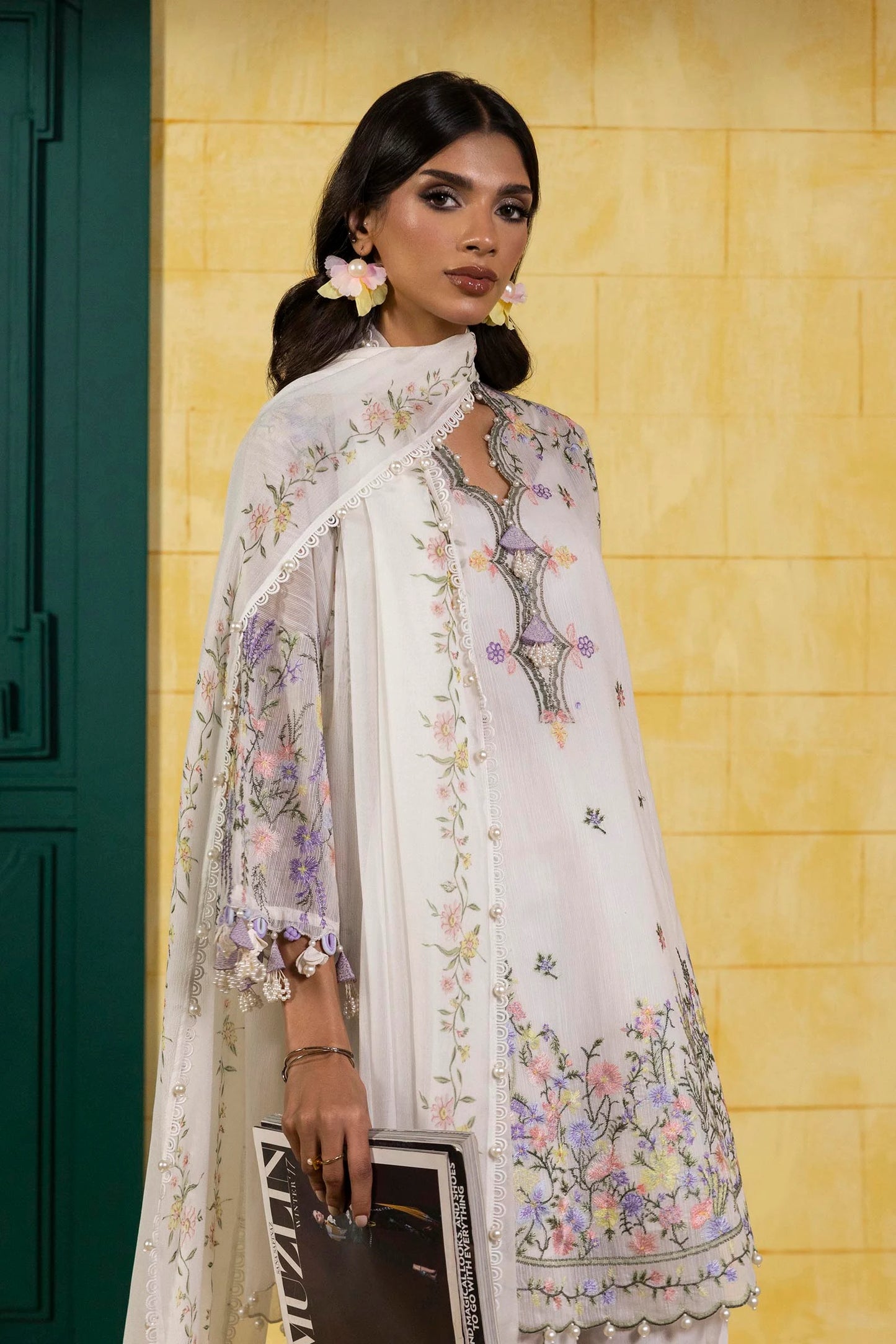 Unstitched 3 Piece Lawn Suit - White