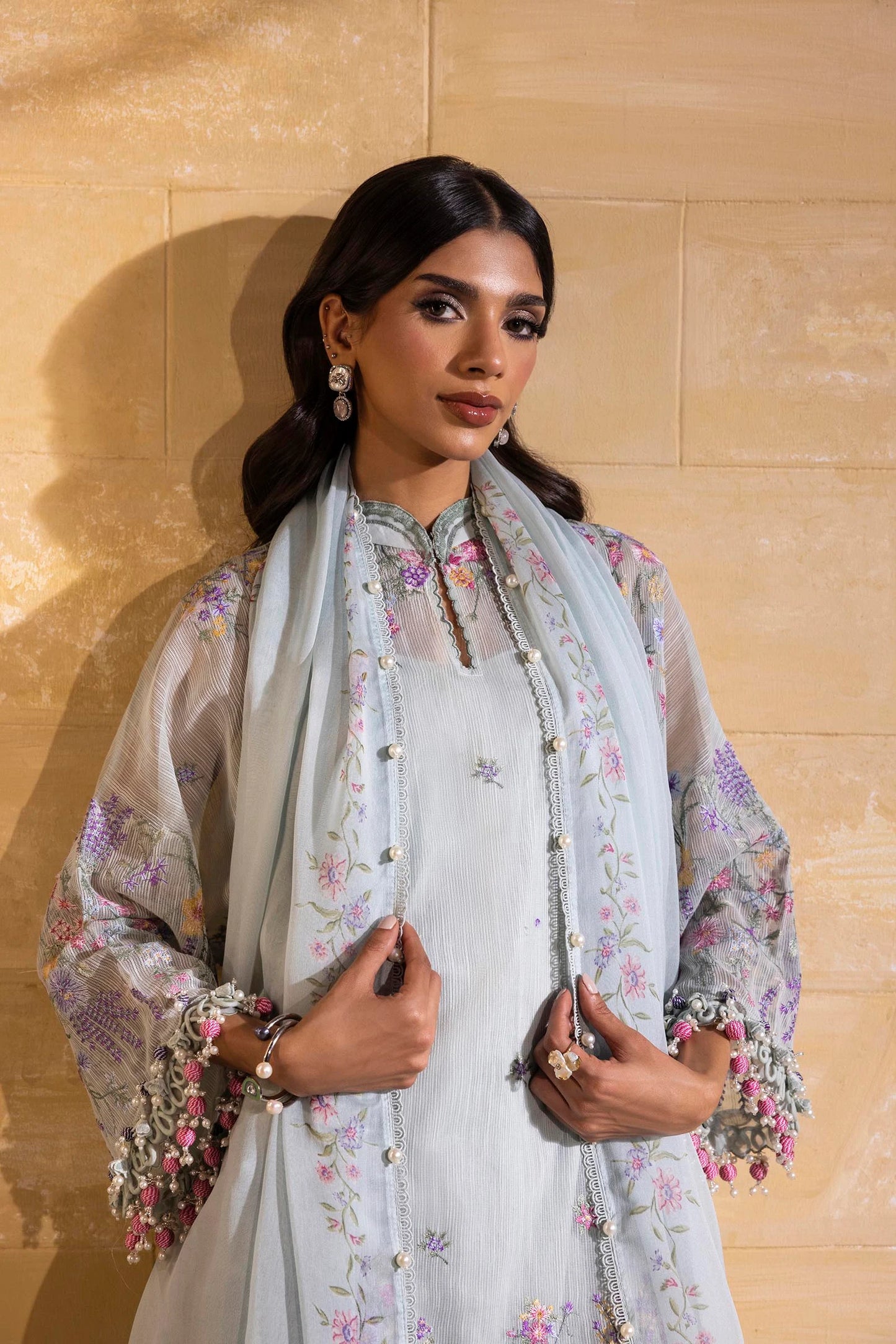 Unstitched 3 Piece Lawn Suit - Blue