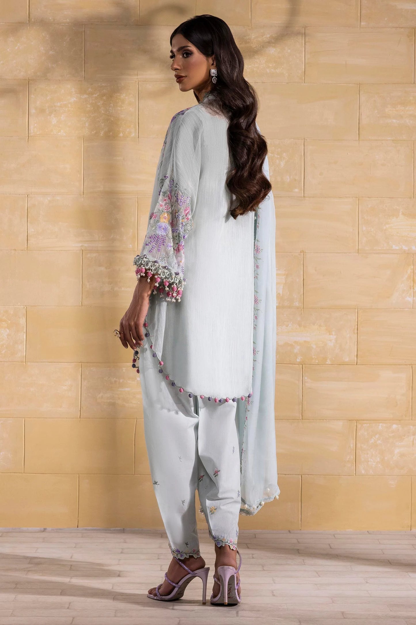 Unstitched 3 Piece Lawn Suit - Blue