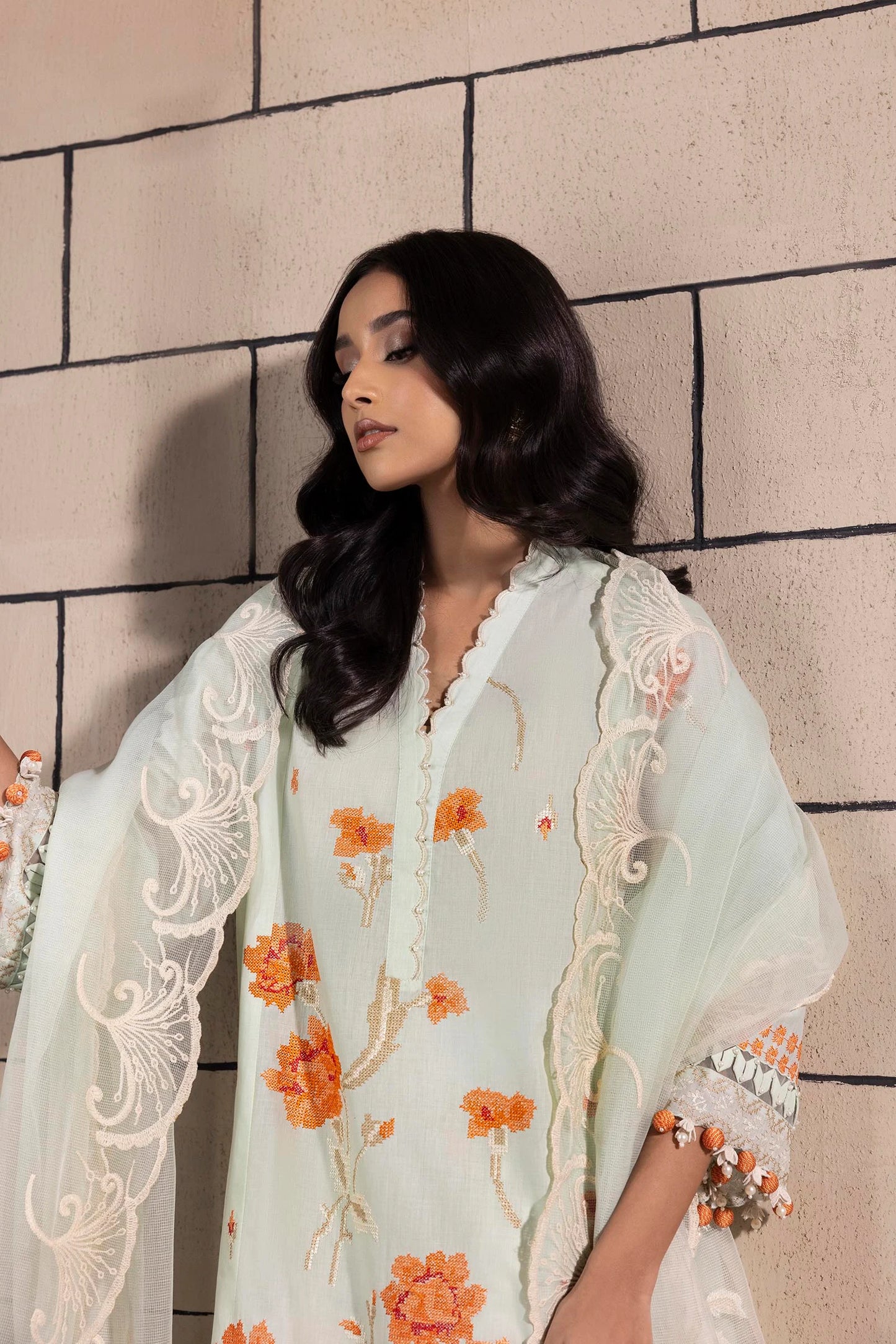 Unstitched 3 Piece Lawn Suit - White