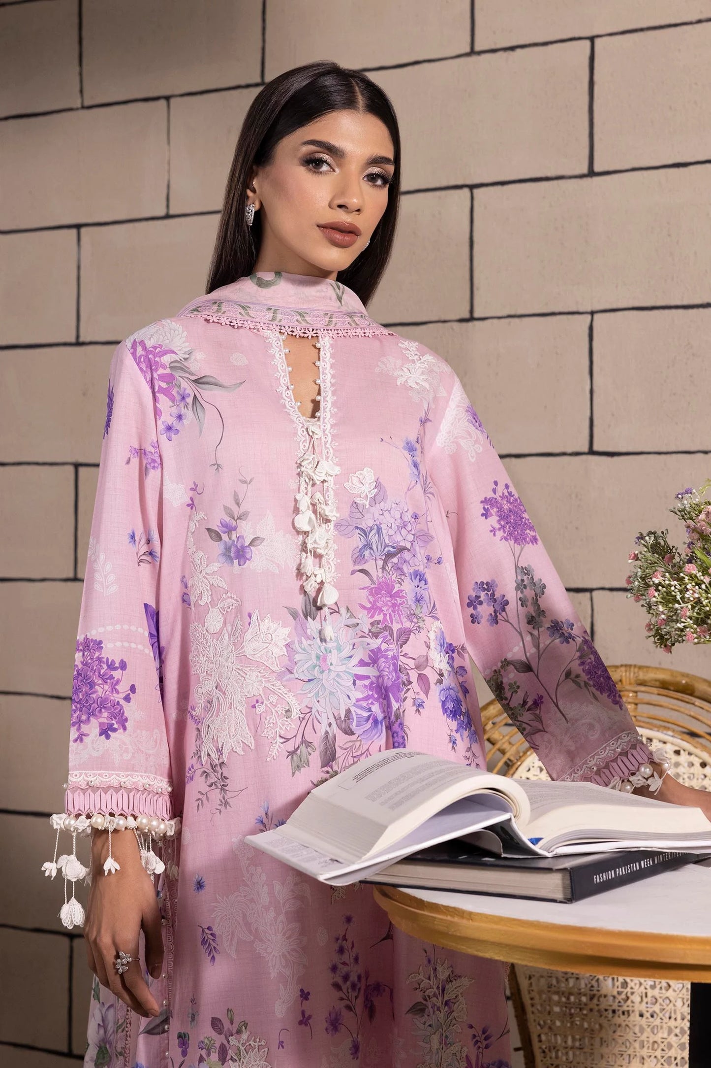 Unstitched 3 Piece Lawn Suit - Lilac