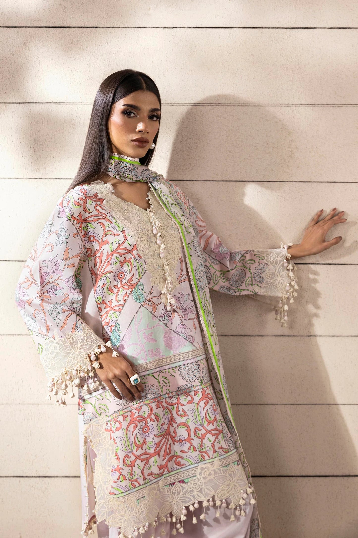 Unstitched 3 Piece Lawn Suit - Lilac