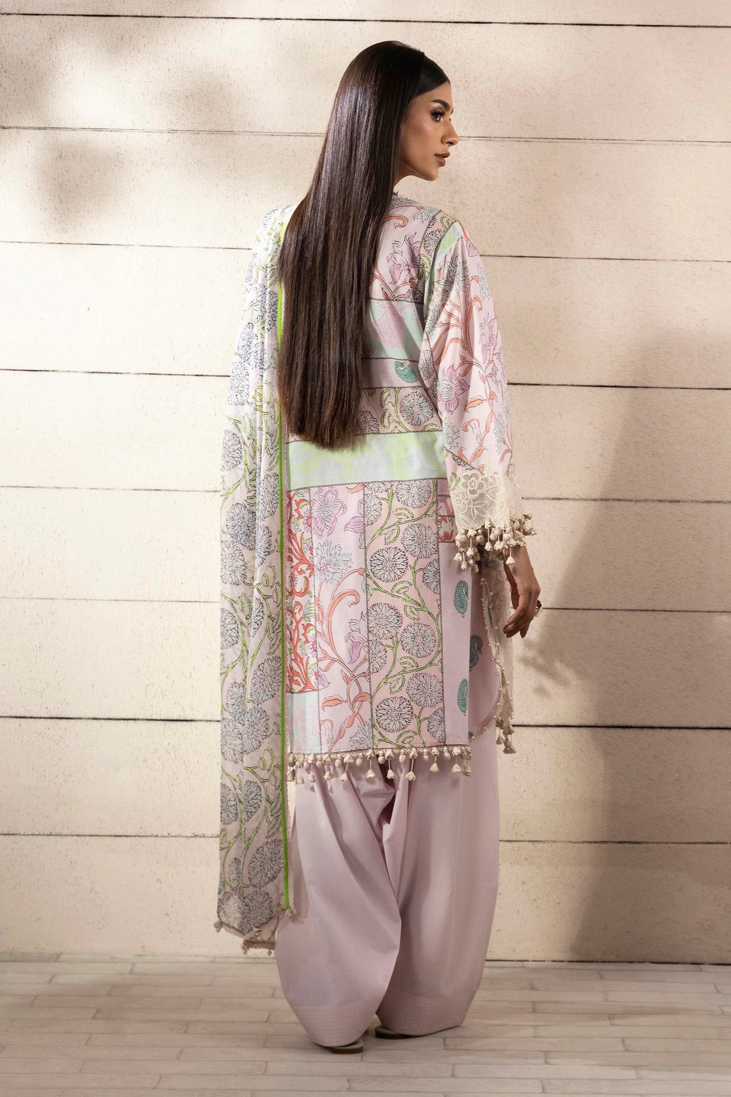 Unstitched 3 Piece Lawn Suit - Lilac