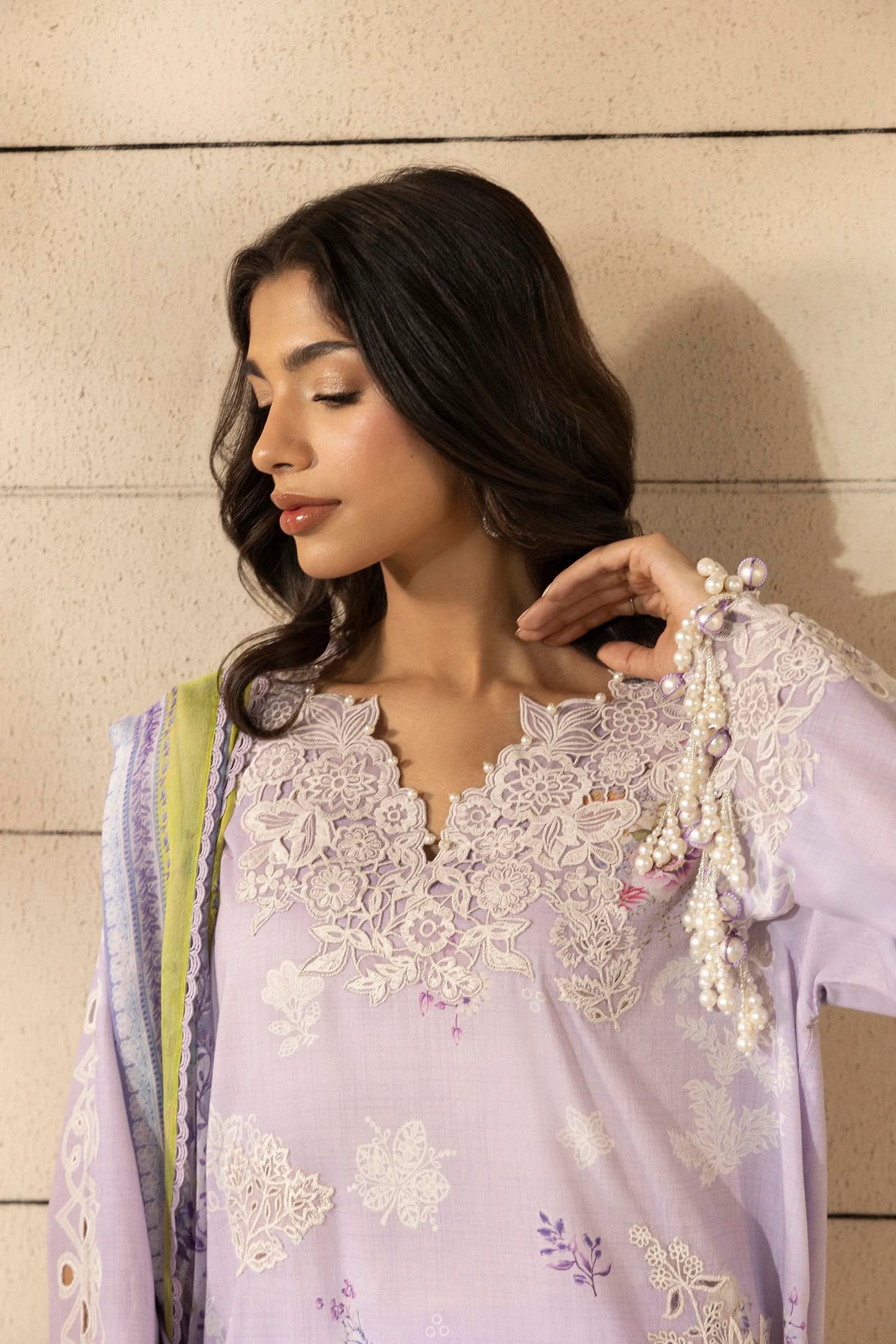 Unstitched 3 Piece Lawn Suit - Lilac