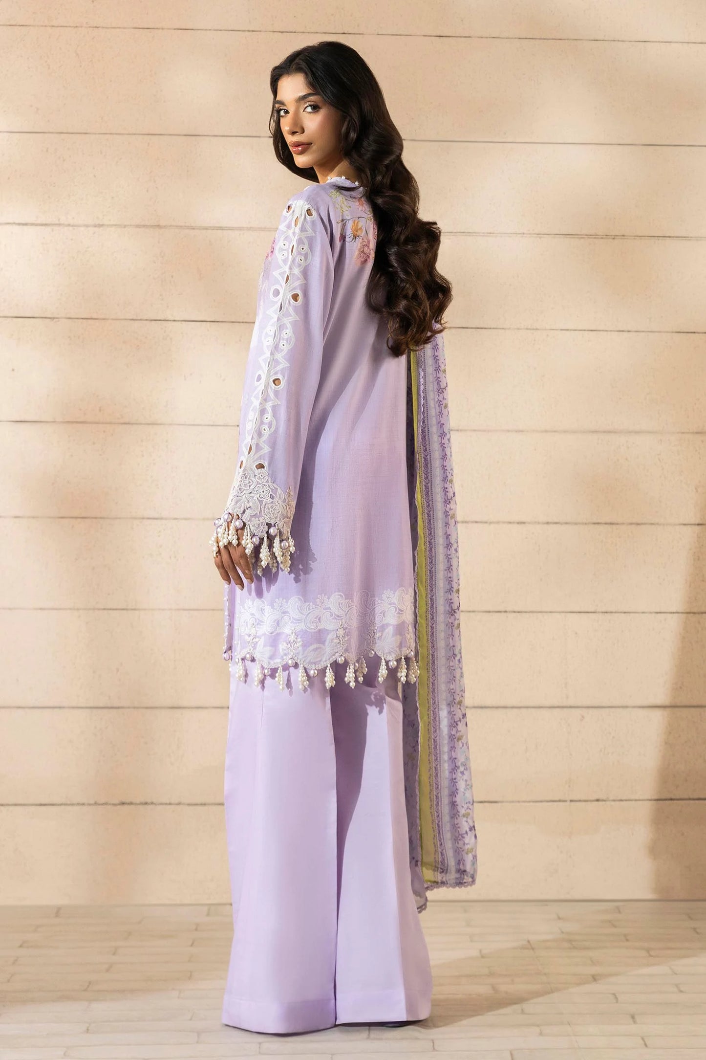 Unstitched 3 Piece Lawn Suit - Lilac