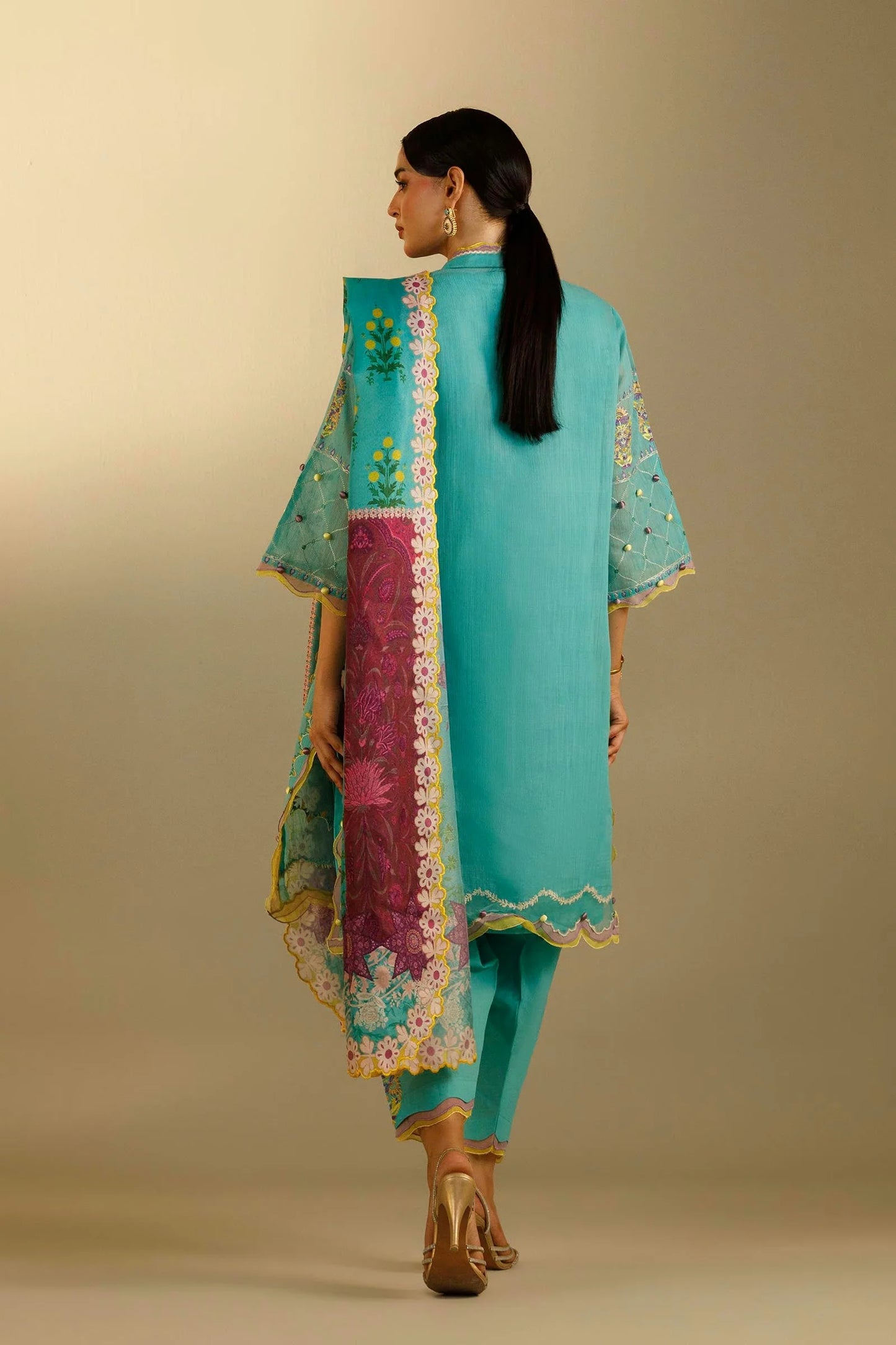 Sana Safinaz Unstitched Embroidered 3 Piece Muzlin Suit | M262-019a-cv