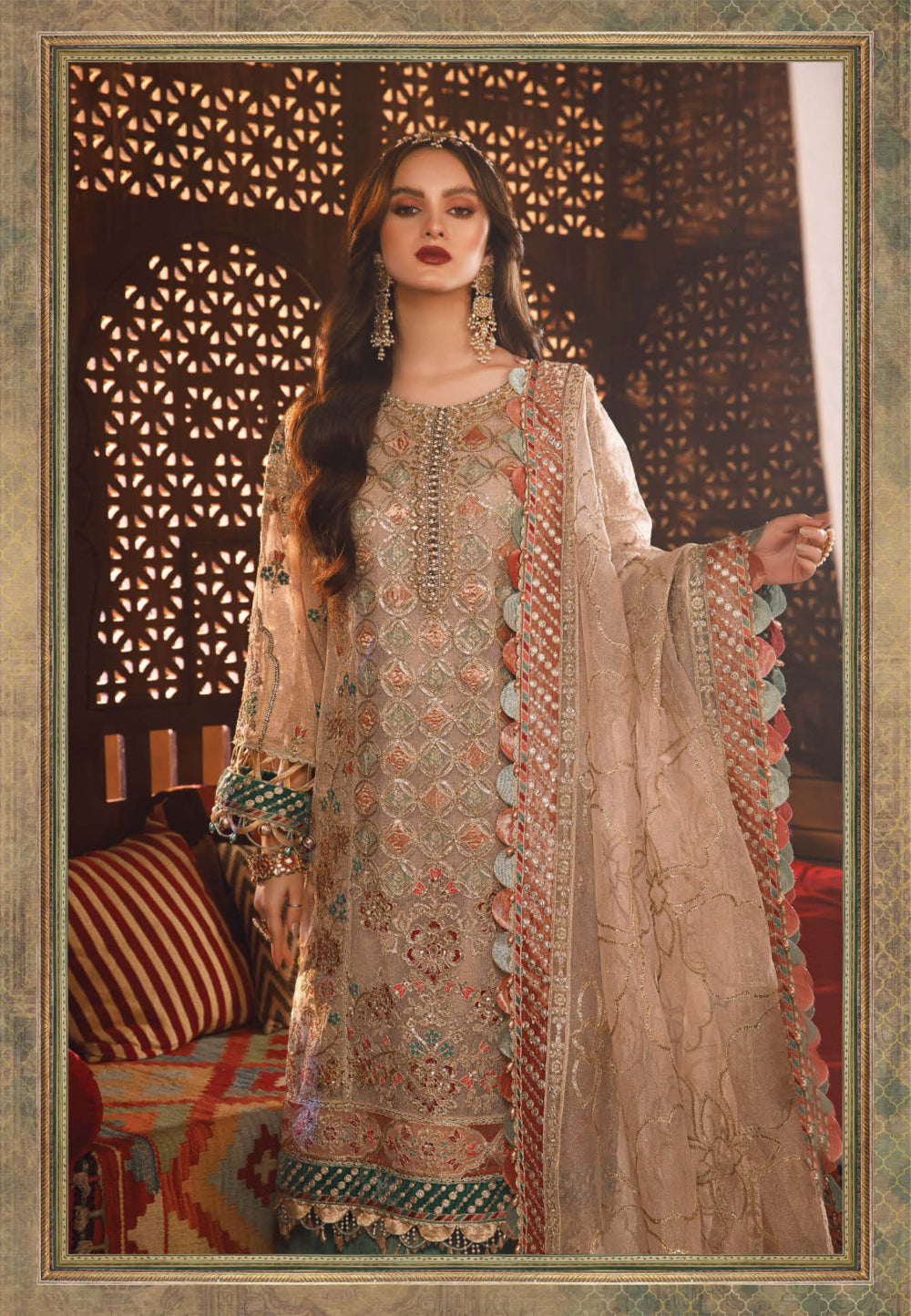 MARIA.B Embroidered Fabrics Wedding Collection Floral Dress