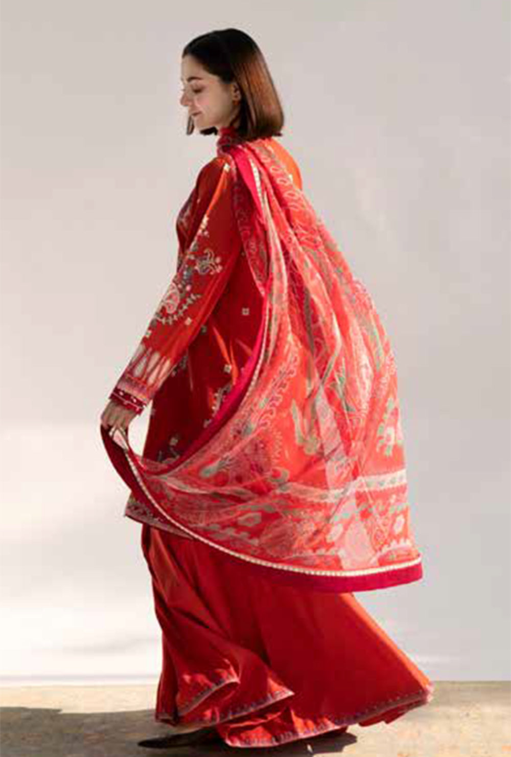 Coco By Zara Shahjahan Unstitched Lawn Summer Collection 10B – Orange