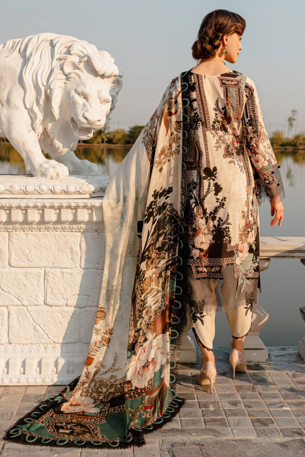 Jade By Queen's Court Embroidered Lawn Collection - White Suit Set