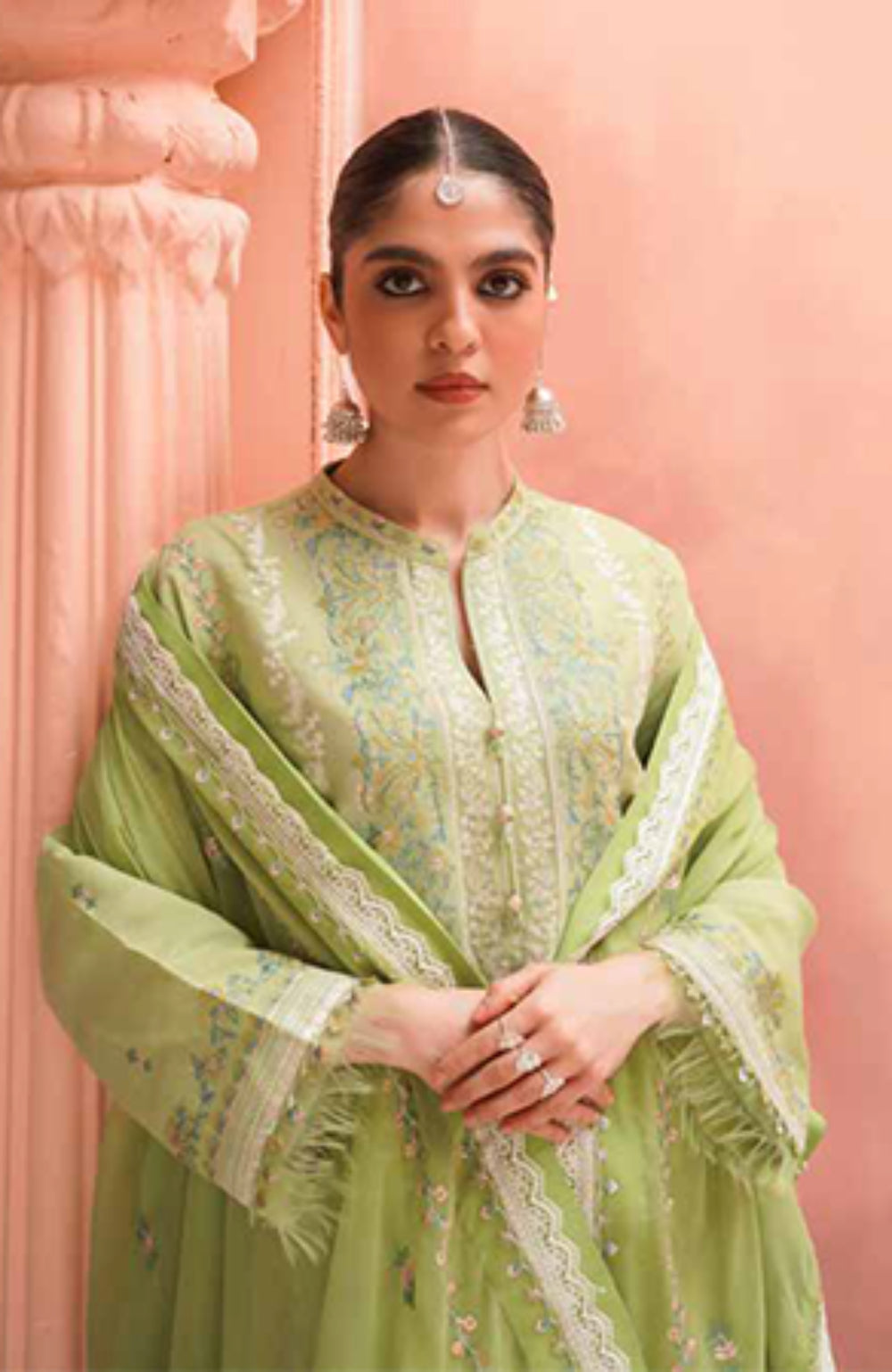 Zara Shahjahan S/S Luxury Lawn 23 Collection - Green Suit Set