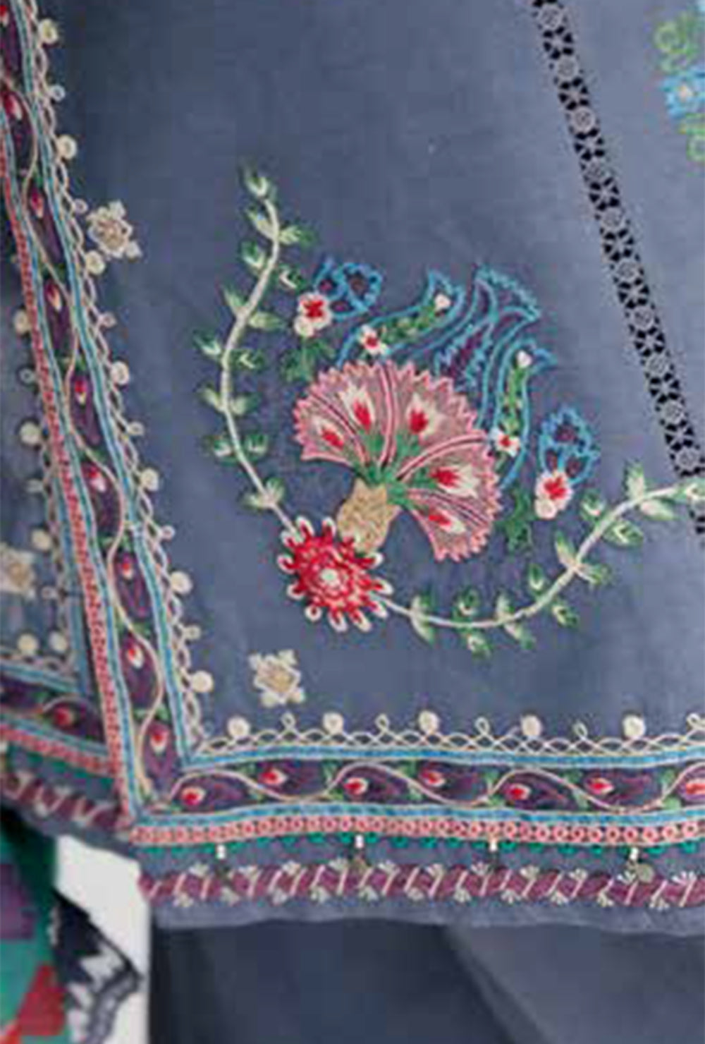 Coco By Zara Shahjahan Unstitched Lawn Summer Collection 10A – Grey