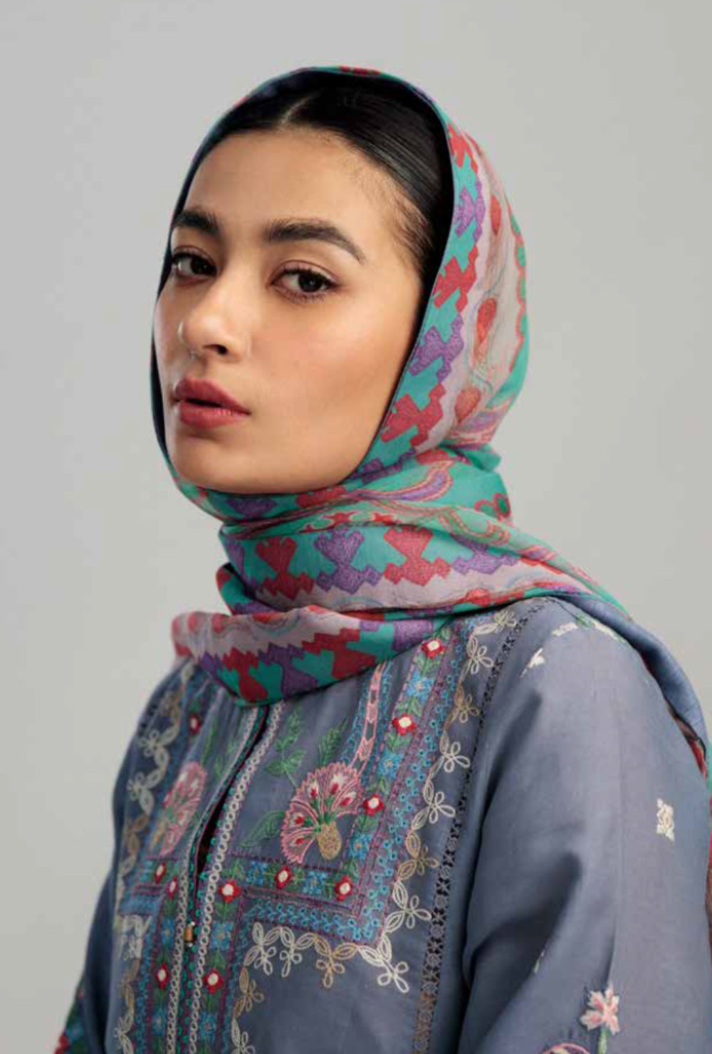Coco By Zara Shahjahan Unstitched Lawn Summer Collection 10A – Grey