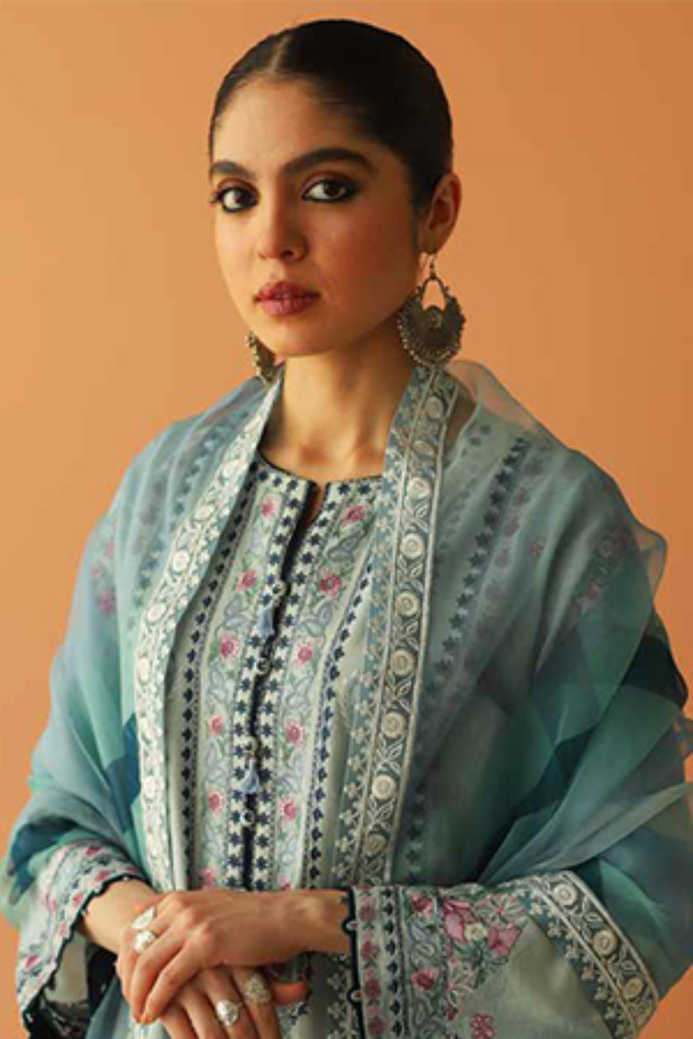 Zara Shahjahan S/S Luxury Lawn 23 Collection - Turquoise Green Suit Set