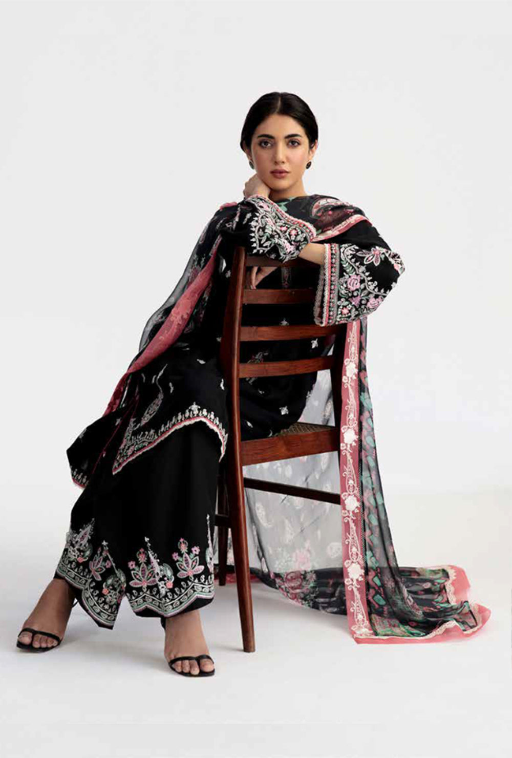 Coco By Zara Shahjahan Unstitched Lawn Summer Collection 9B – Black