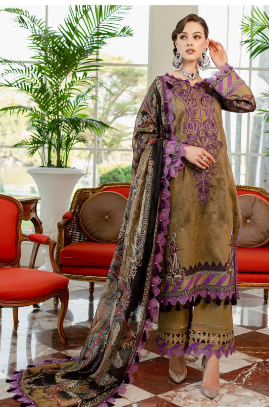 Jade By Queen's Court Embroidered Lawn Collection - Green Suit Set