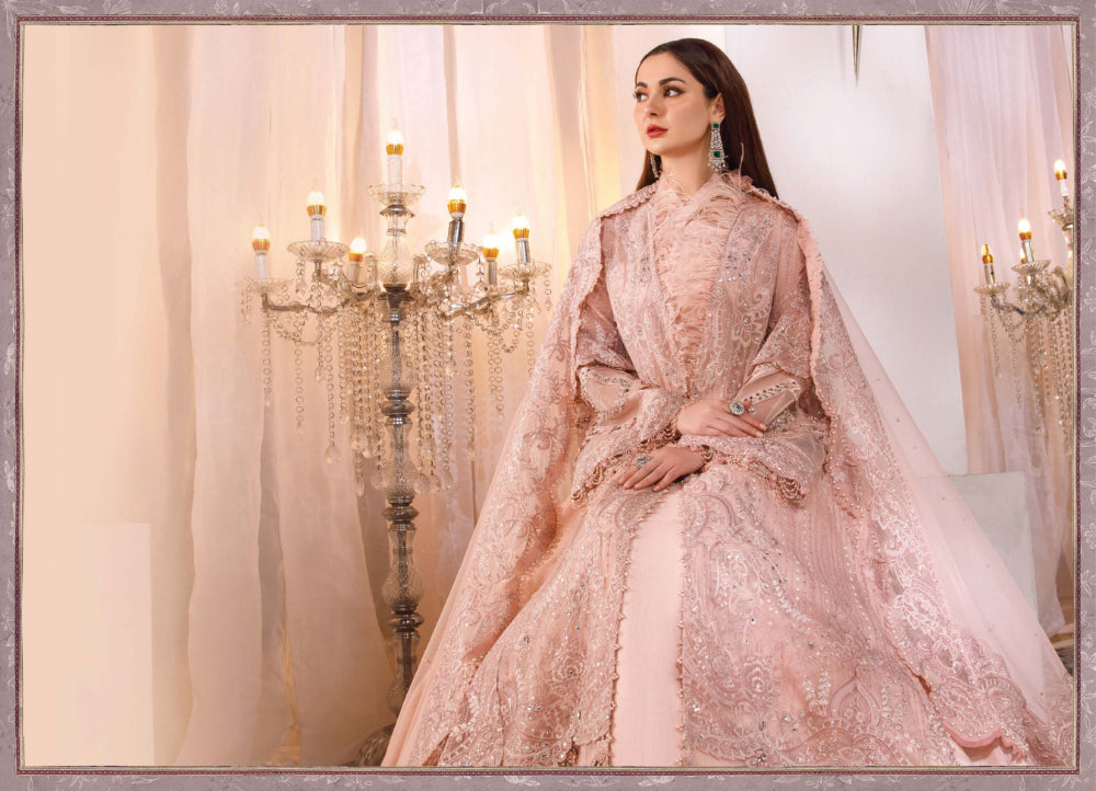 MARIA.B Embroidered Fabrics Wedding Collection Pink Dress
