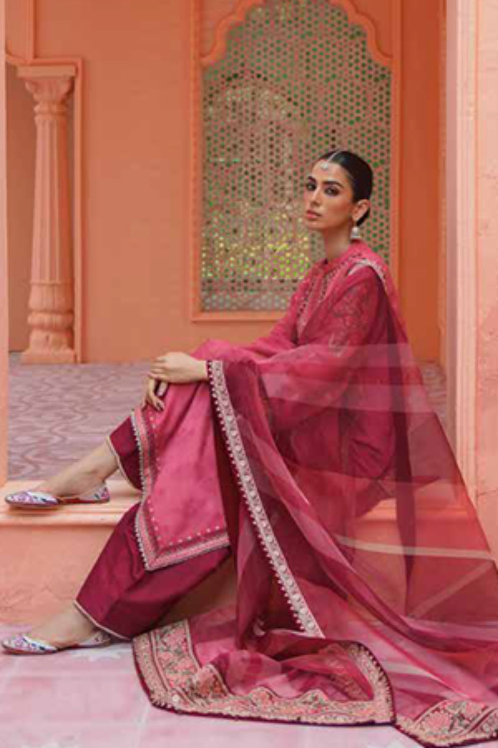 Zara Shahjahan S/S Luxury Lawn 23 Collection - Pink Suit Set