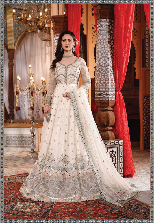 MARIA.B Embroidered Fabrics Wedding Collection White Dress