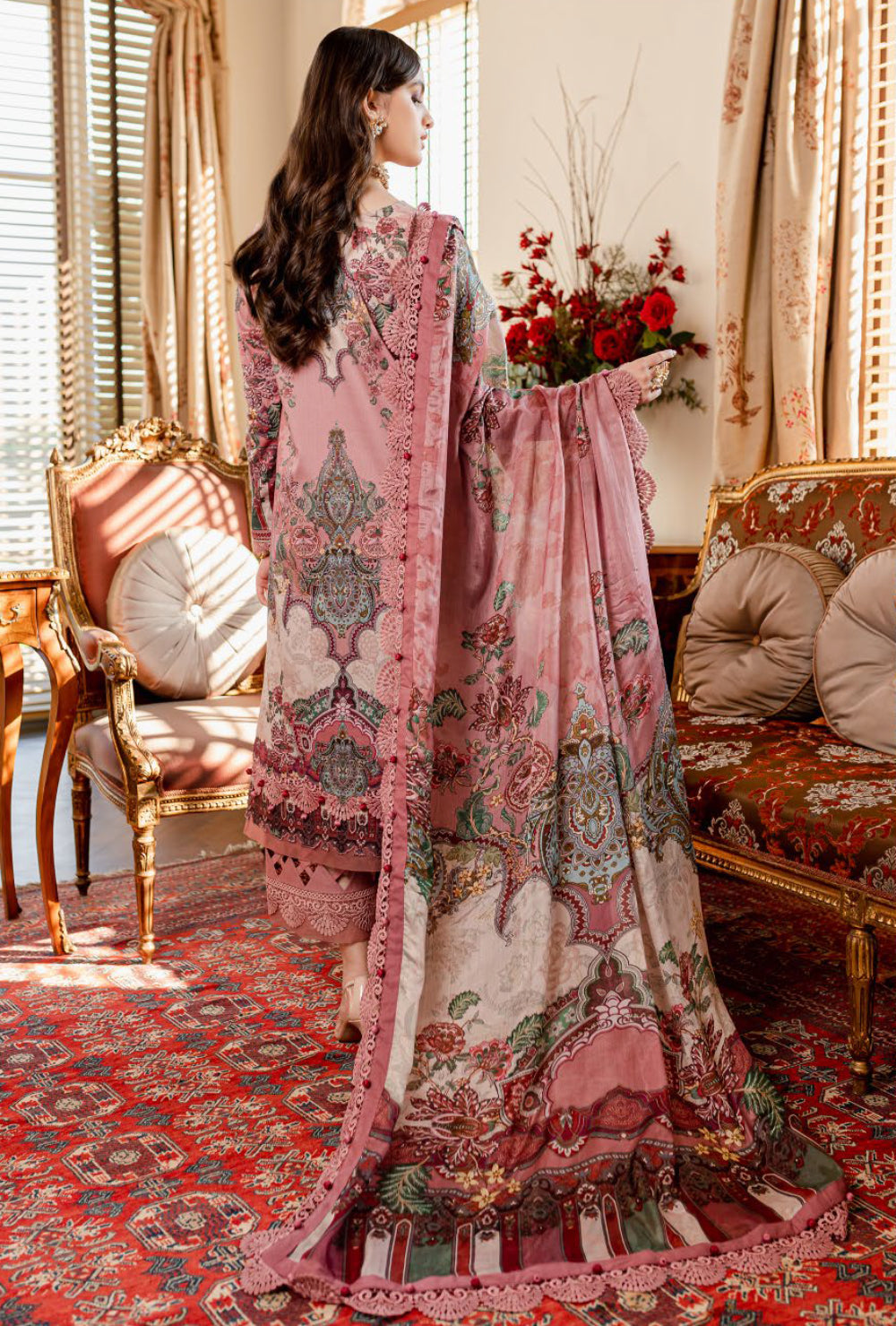 Jade By Queen's Court Pink Embroidered Lawn Collection Suit Set
