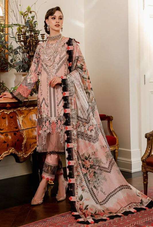 Jade By Queen's Court Embroidered Lawn Collection - Pink Suit Set