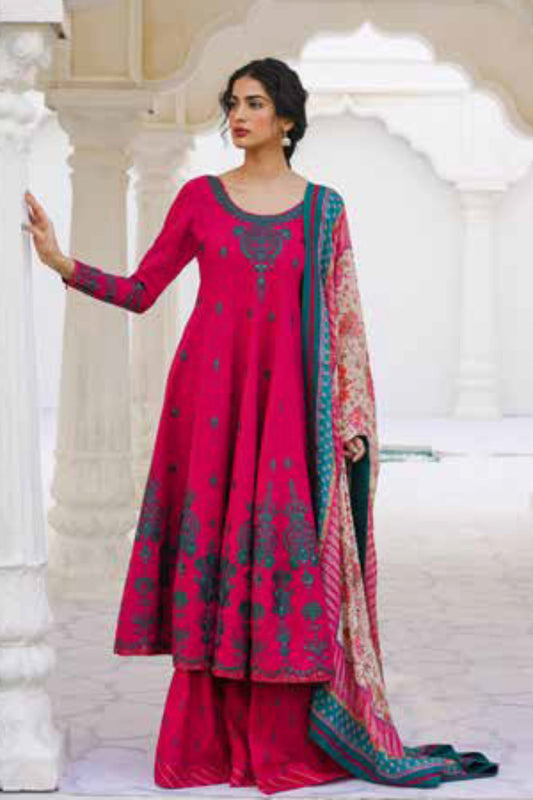 Zara Shahjahan S/S Luxury Lawn 23 Collection - Magenta Suit Set