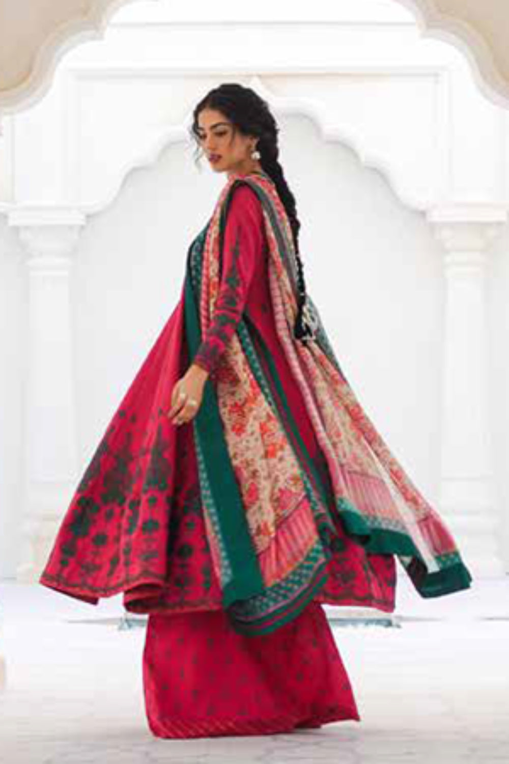 Zara Shahjahan S/S Luxury Lawn 23 Collection - Magenta Suit Set