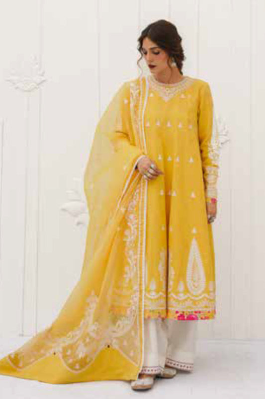 Zara Shahjahan S/S Luxury Lawn 23 Collection - Yellow Suit Set