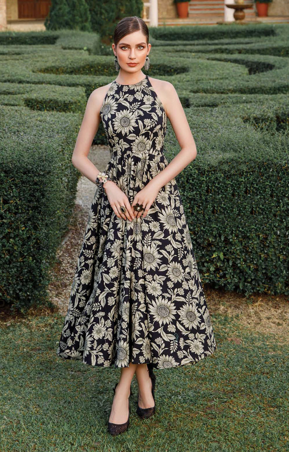 Maria.B M.Prints Spring Summer Floral Collection – Black Dress