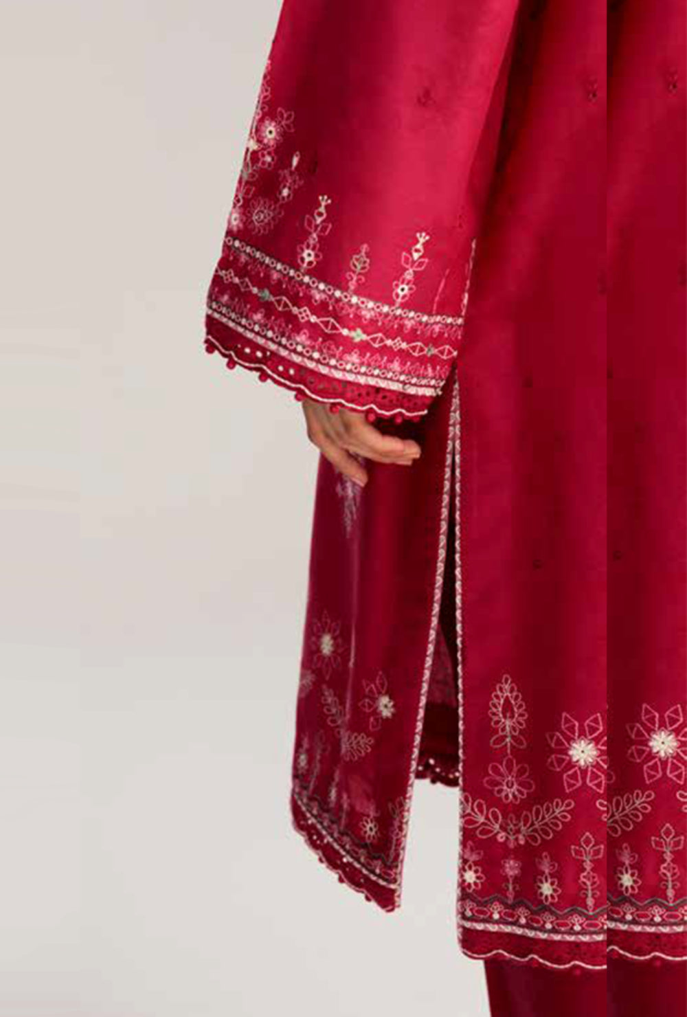 Coco By Zara Shahjahan Unstitched Lawn Summer Collection 3B – Red