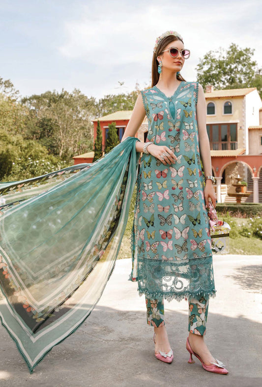 Maria.B M.Prints Spring Summer Floral Collection – 1A - Turquoise Blue