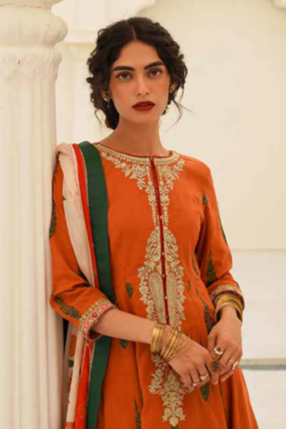 Zara Shahjahan S/S Luxury Lawn 23 Collection - Orange Sharara Set