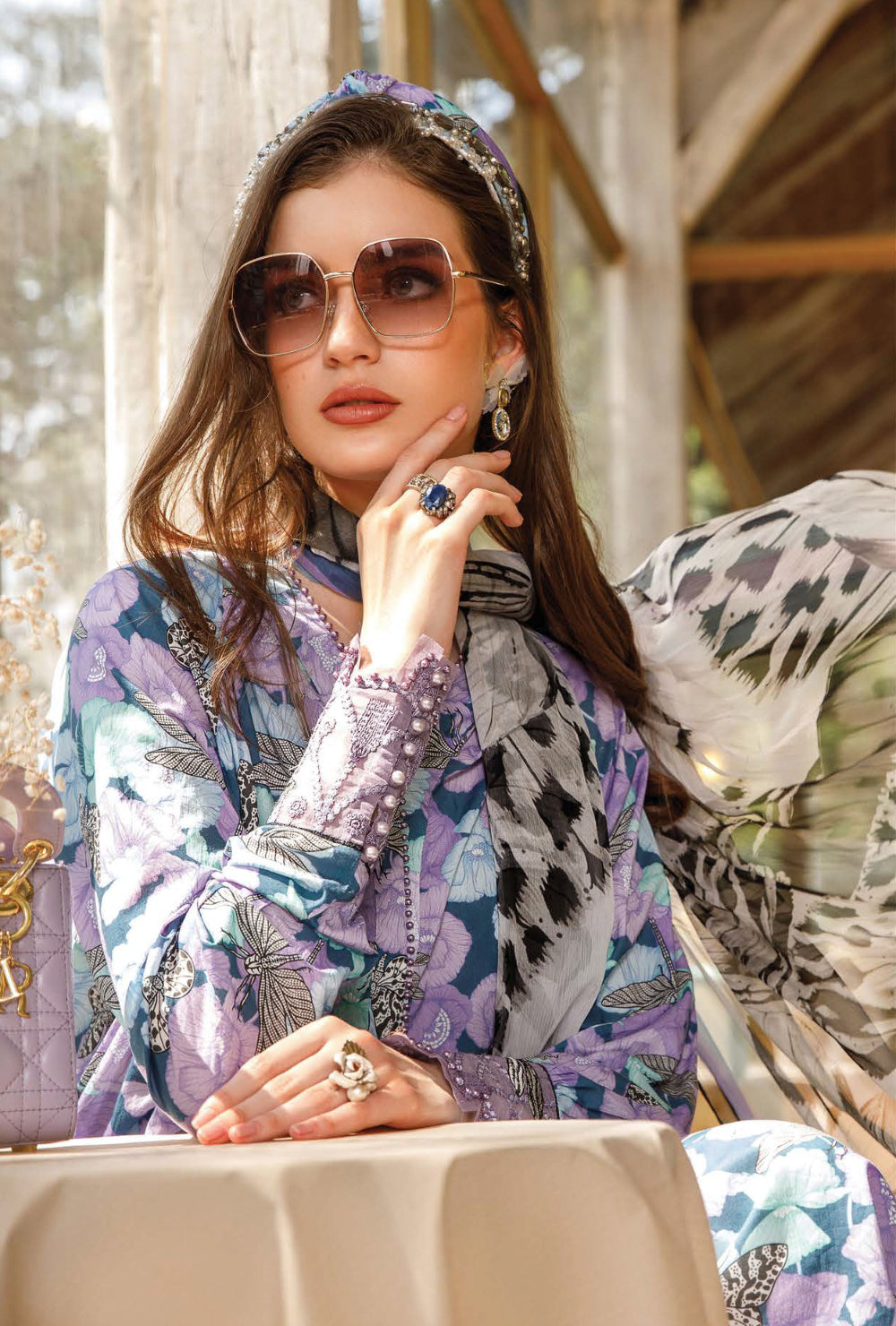Maria.B M.Prints Spring Summer Floral Collection – 10B - Purple