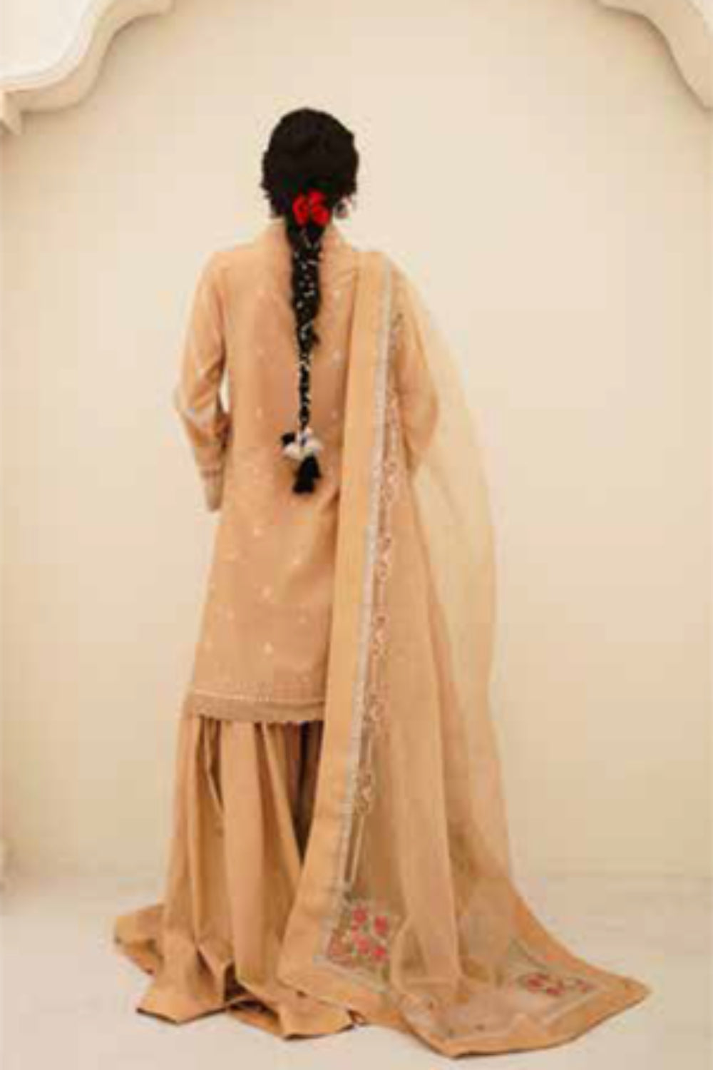 Zara Shahjahan S/S Luxury Lawn 23 Collection - Beige Sharara Set