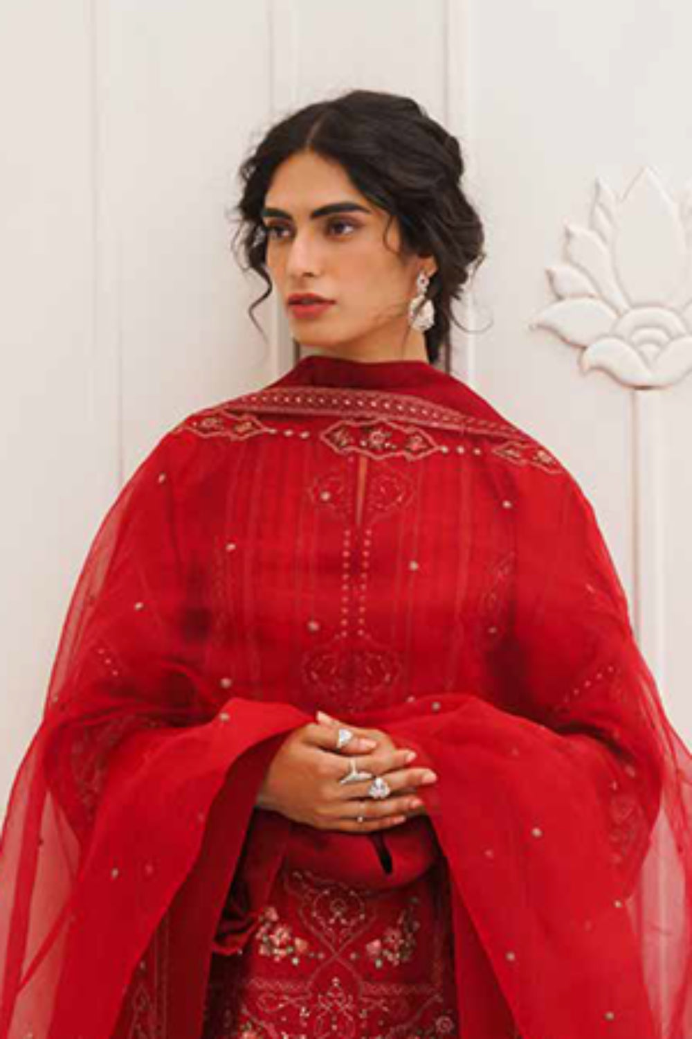 Zara Shahjahan S/S Lawn 23 Collection - Red Sharara Set