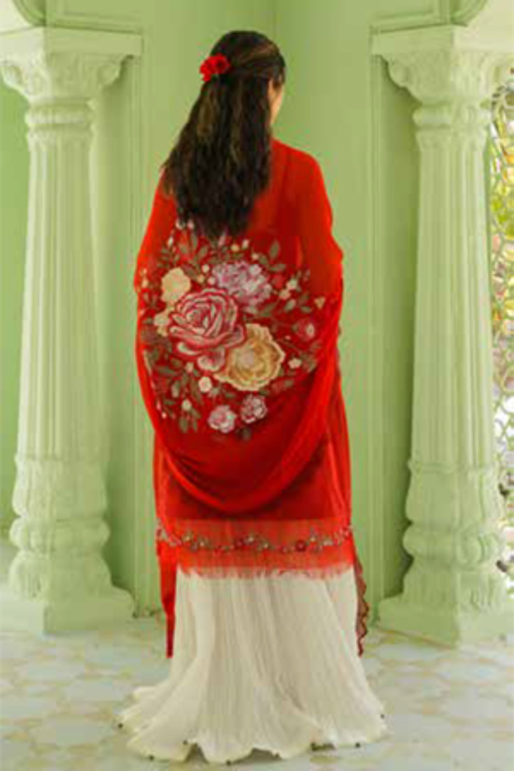 Zara Shahjahan S/S Luxury Lawn 23 Collection - Red Sharara Set