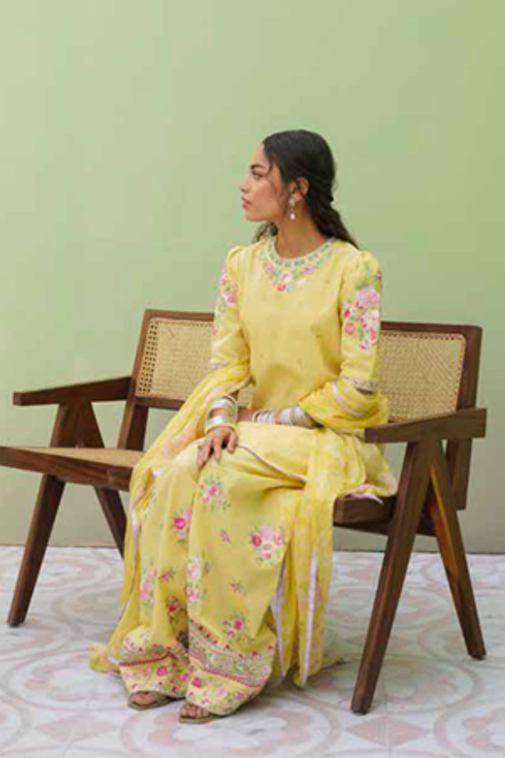 Zara Shahjahan S/S Luxury Lawn 23 Collection - Yellow Sharara Set