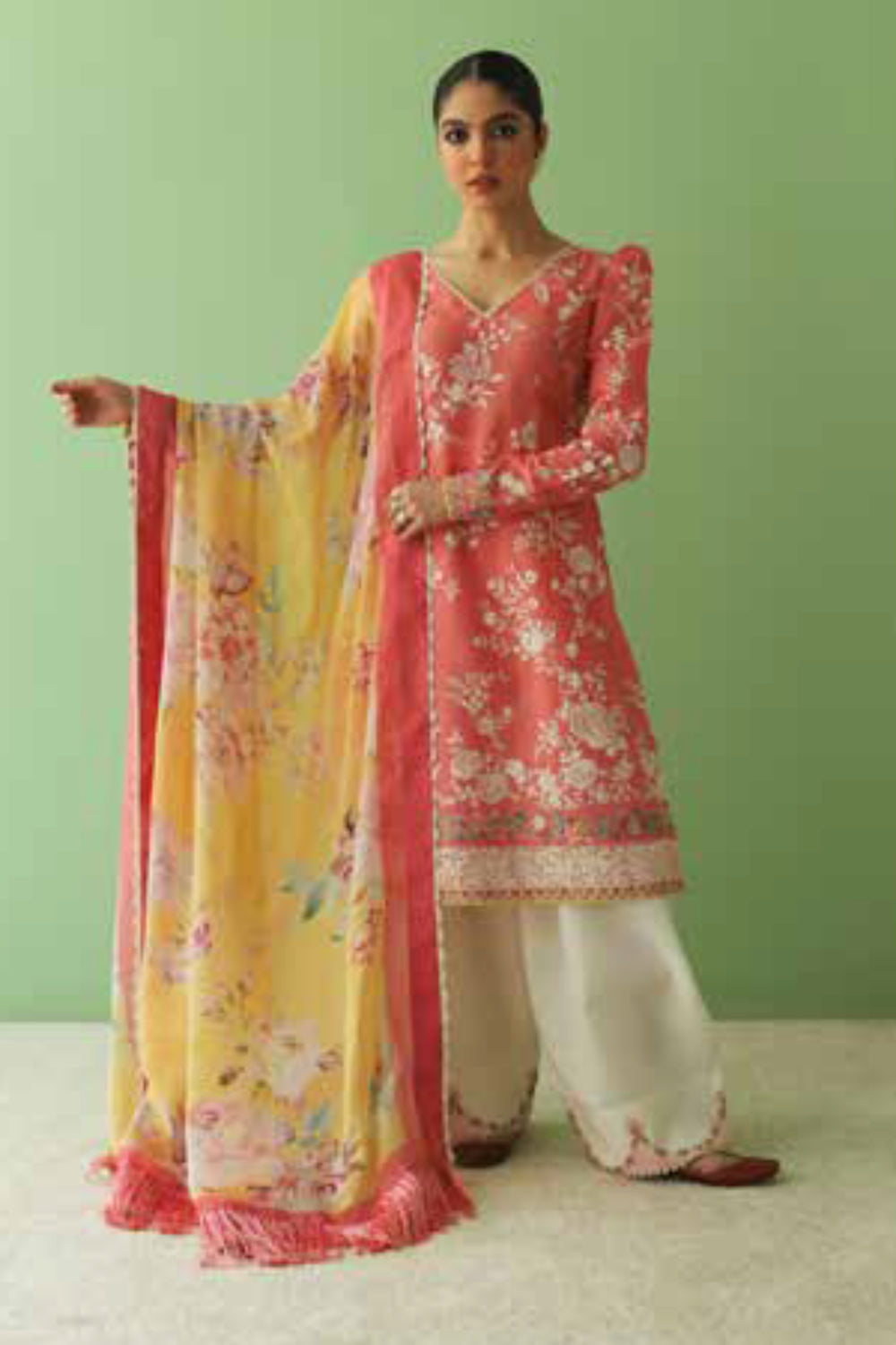 Zara Shahjahan S/S Luxury Lawn 23 Collection - Pink Sharara Set