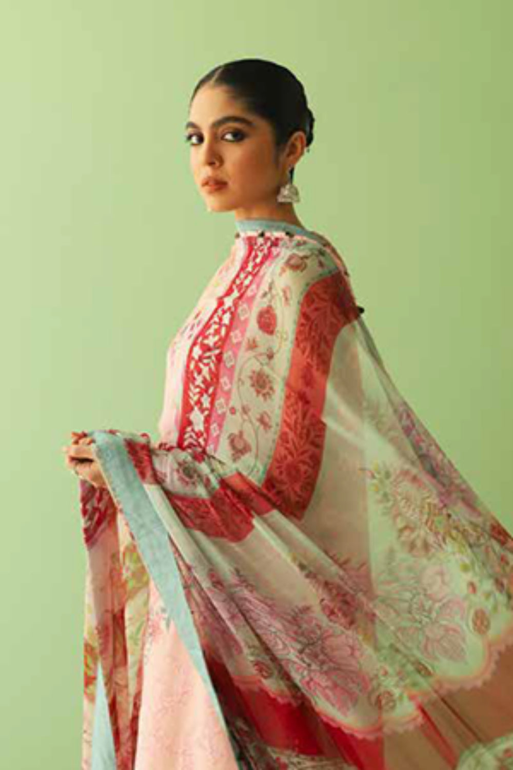Zara Shahjahan S/S Luxury Lawn 23 Collection - Peach Sharara Set