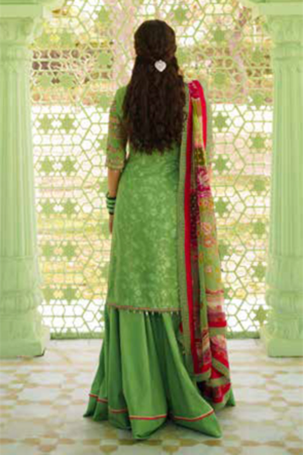 Zara Shahjahan S/S Luxury Lawn 23 Collection - Green Sharara Set