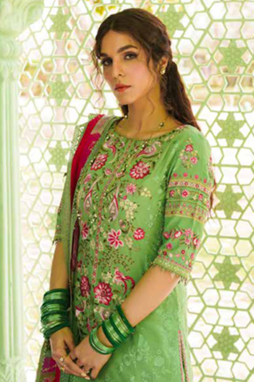 Zara Shahjahan S/S Luxury Lawn 23 Collection - Green Sharara Set