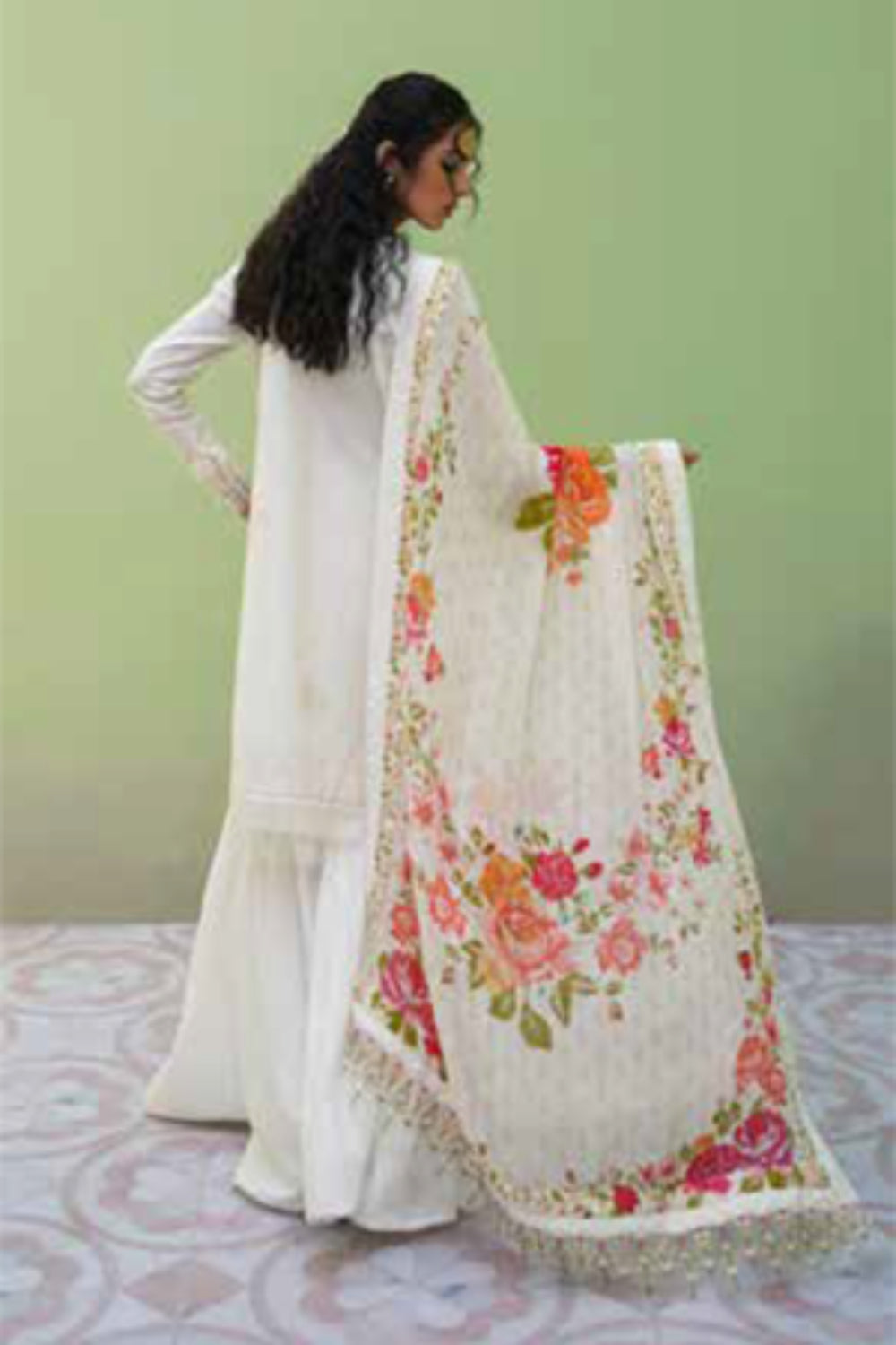 Zara Shahjahan S/S Luxury Lawn 23 Collection - White Sharara Set