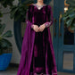 Nuha Plum Shirt And Silk Dupatta | Velvet | FARAH TALIB AZIZ